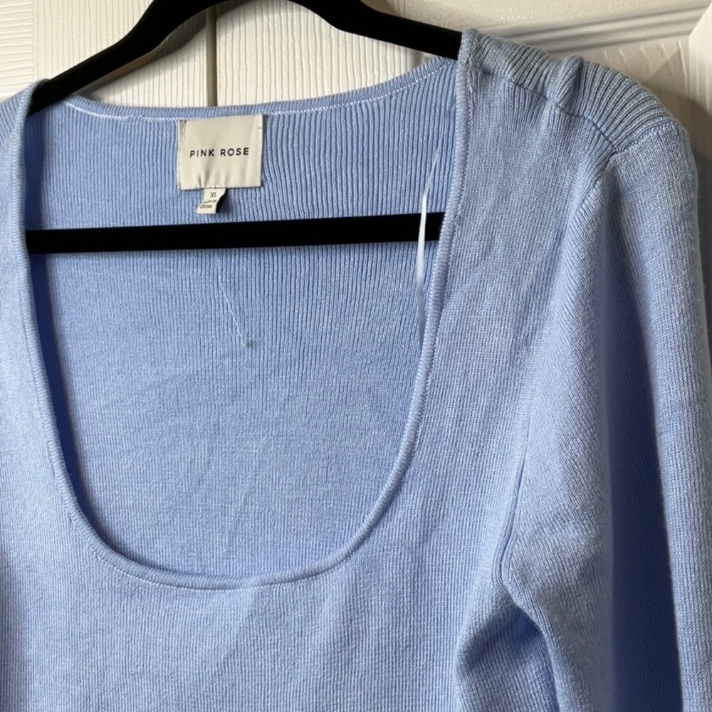 Pink Rose Junior's Sweater Top Long
Sleeve Scoop Neck Size XL - Picture 6 of 9